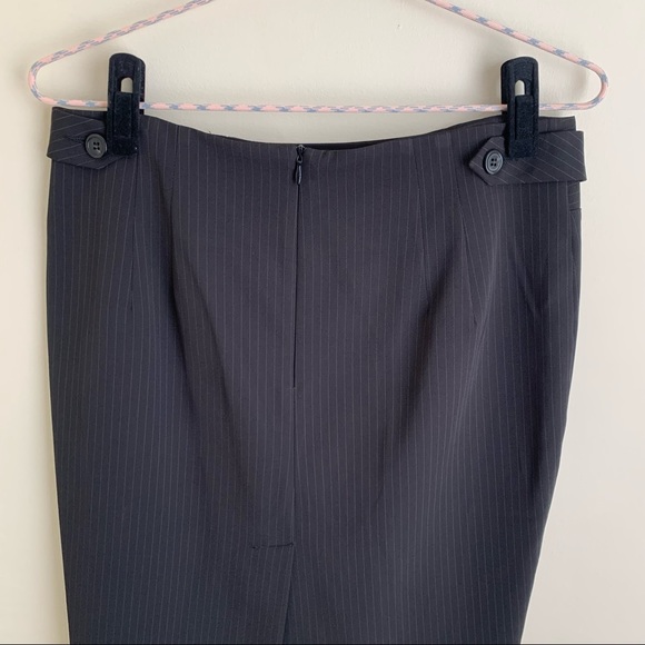 United Colors of Benetton Classic Pin Stripe Skirt Black Sz 10 - Picture 8 of 14